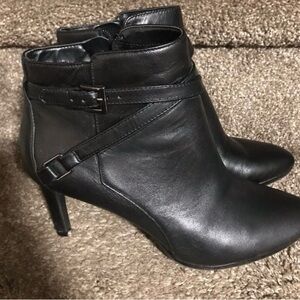 Sleek Black Leather Ankle Booties